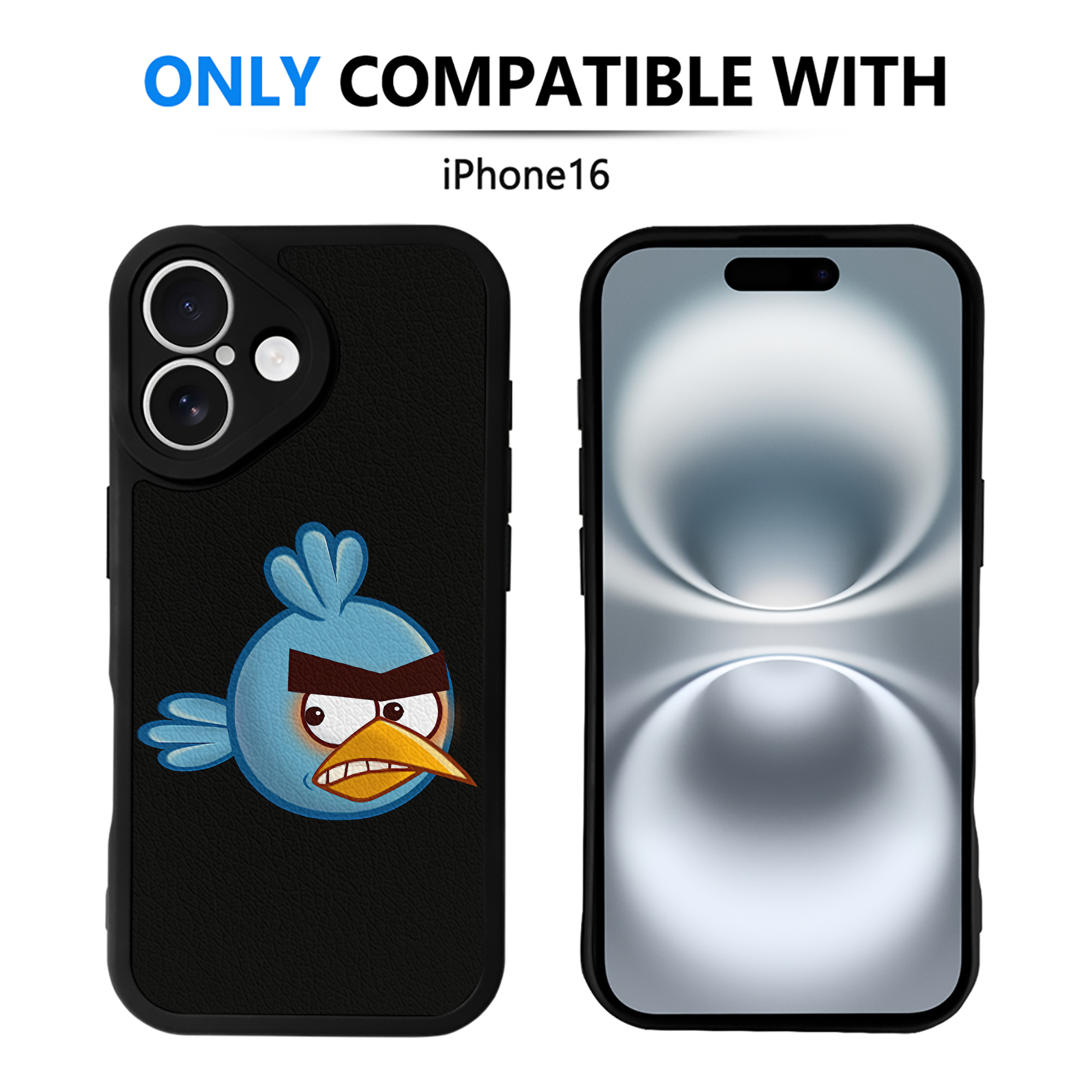 （画像用） Angry Birds アングリーバード 【iPhone 16シリーズ対応】シリコンスマホケース（レザー調） 材質：シリコン